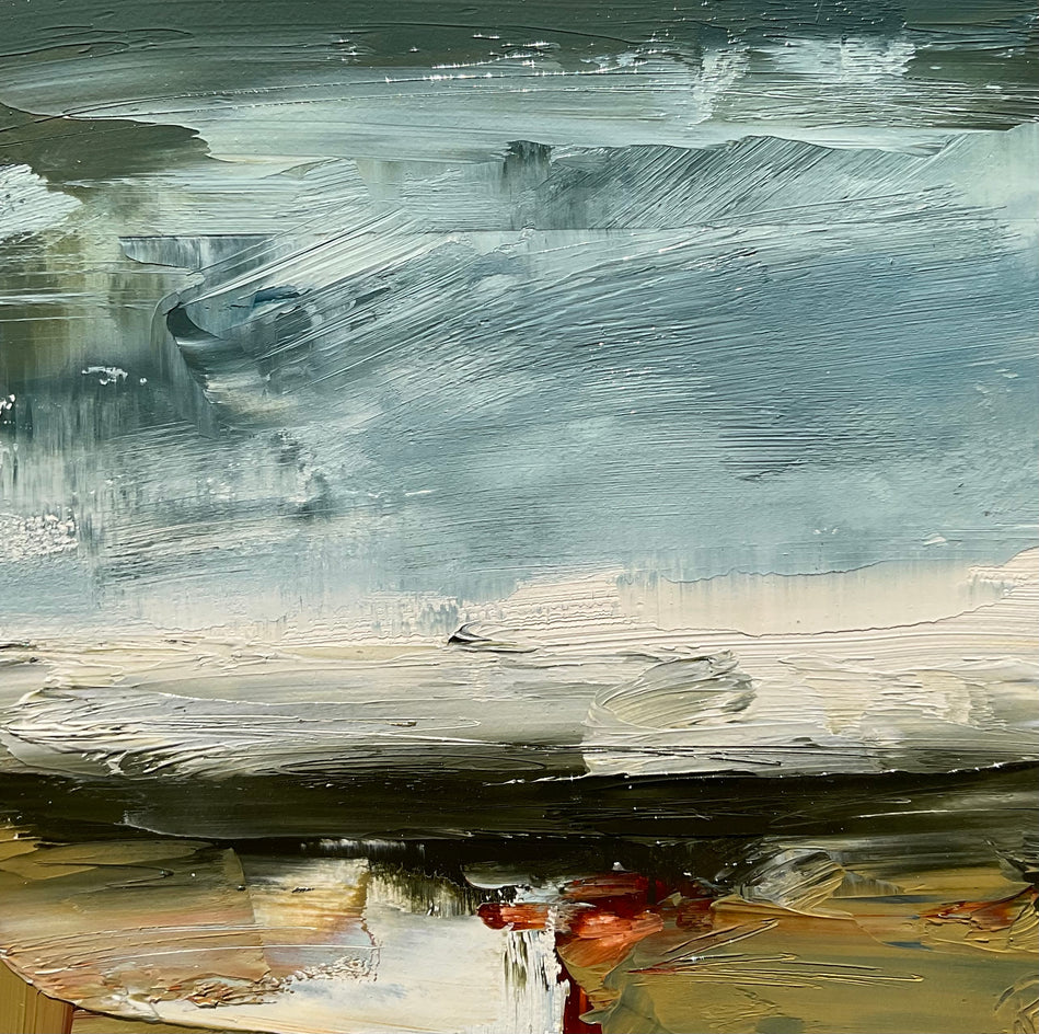 Silver Current by Ronda Waiksnis |  Closeup View of Artwork 