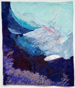 fiber artwork by Rowen Schussheim-Anderson titled Hues on the Edge