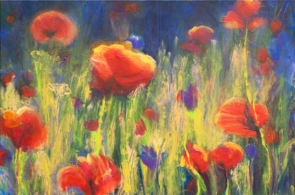 acrylic painting by Ruth-Anne Siegel titled Summer's Blaze