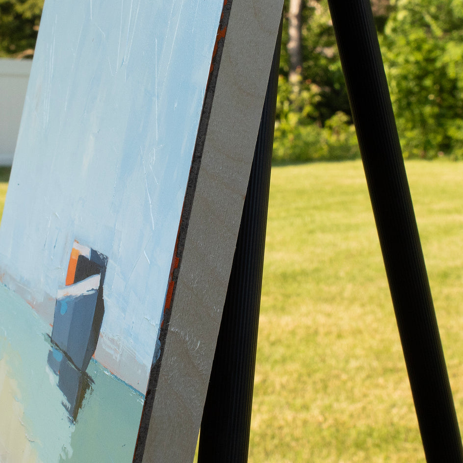 Resting Waters and Boat by Ruth LaGue |  Side View of Artwork 