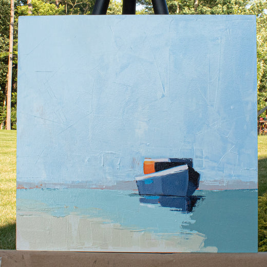 Resting Waters and Boat by Ruth LaGue |  Context View of Artwork 