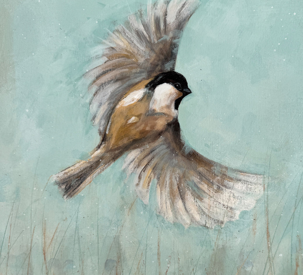 Chickadee Haven by Sally Adams |  Closeup View of Artwork 