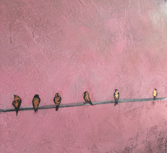 Rose Colored Sky by Sally Adams |   Closeup View of Artwork 