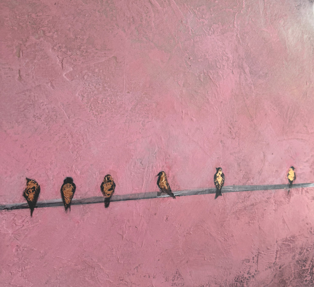 Rose Colored Sky by Sally Adams |  Closeup View of Artwork 