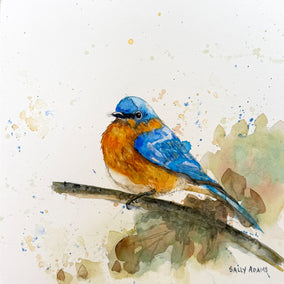 Original art for sale at UGallery.com | Boy Blue by Sally Adams | $400 | watercolor painting | 10' h x 10' w