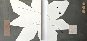 Original art for sale at UGallery.com | Aster by Sally Morris Clark | $3,175 | mixed media artwork | 18' h x 38' w | thumbnail 1
