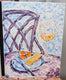 Original art for sale at UGallery.com | Cheese, Apricots and Wine by Samuel Pretorius | $225 | acrylic painting | 14' h x 11' w | thumbnail 3