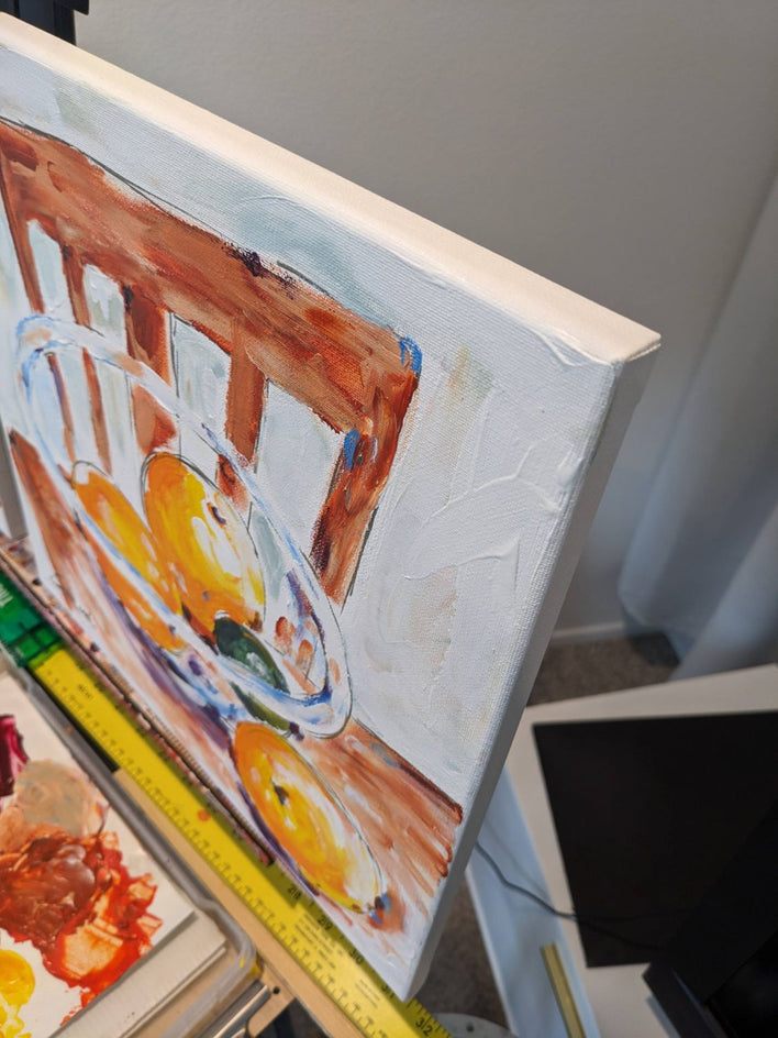 Citrus Still Life by Samuel Pretorius |  Side View of Artwork 