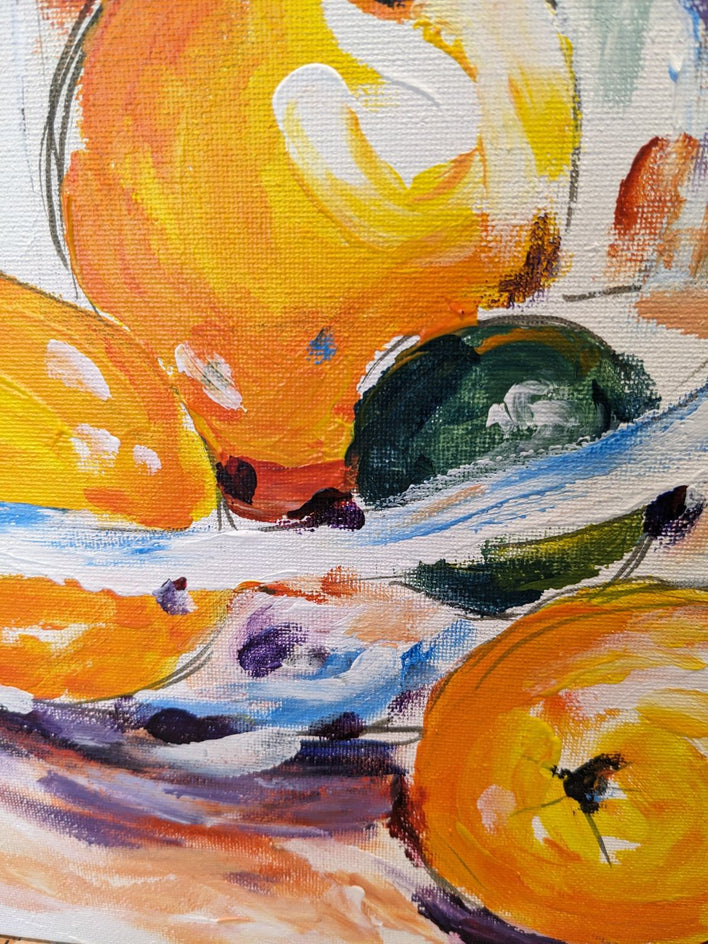 Citrus Still Life by Samuel Pretorius |  Closeup View of Artwork 