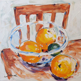 Original art for sale at UGallery.com | Citrus Still Life by Samuel Pretorius | $400 | acrylic painting | 14' h x 14' w