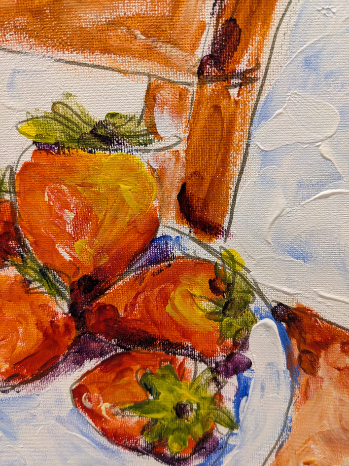 Fresh Morning with Strawberries by Samuel Pretorius |  Closeup View of Artwork 