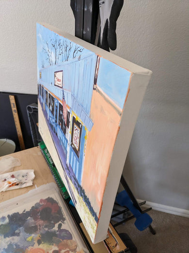 Thriftstore in Anza by Samuel Pretorius |  Side View of Artwork 