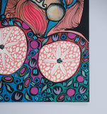 Original art for sale at UGallery.com | Spring Cat by Sara Rodighiero | $600 | acrylic painting | 11.7' h x 8.3' w | thumbnail 2