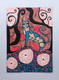 Original art for sale at UGallery.com | Spring Cat by Sara Rodighiero | $600 | acrylic painting | 11.7' h x 8.3' w | thumbnail 3