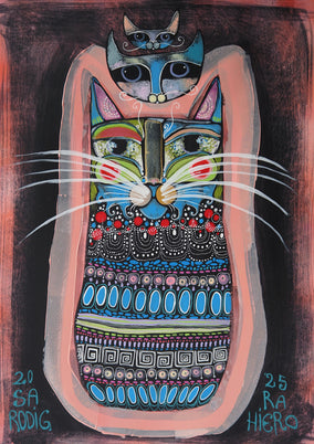 Original art for sale at UGallery.com | 3 Generations by Sara Rodighiero | $850 | mixed media artwork | 16.5' h x 11.7' w