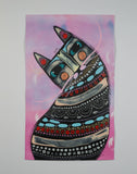Original art for sale at UGallery.com | Cat King - October '25 N.1 by Sara Rodighiero | $575 | acrylic painting | 11.7' h x 7.1' w | thumbnail 3