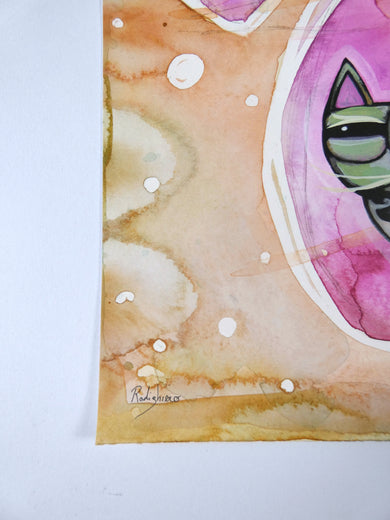 Cat on the Moon by Sara Rodighiero |  Side View of Artwork 