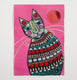 Original art for sale at UGallery.com | Cozy Fall Cat by Sara Rodighiero | $450 | acrylic painting | 8.3' h x 5.8' w | thumbnail 3