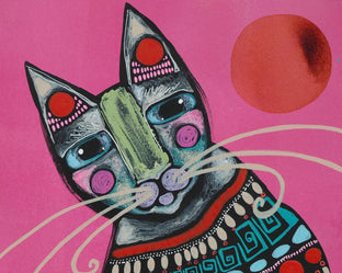 Cozy Fall Cat by Sara Rodighiero |   Closeup View of Artwork 