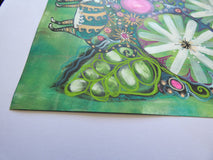 Original art for sale at UGallery.com | Garden Adventures by Sara Rodighiero | $825 | mixed media artwork | 16.5' h x 11.7' w | thumbnail 2