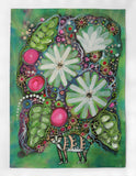 Original art for sale at UGallery.com | Garden Adventures by Sara Rodighiero | $825 | mixed media artwork | 16.5' h x 11.7' w | thumbnail 3