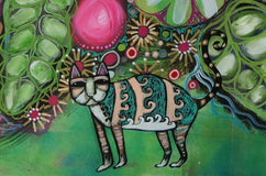 Original art for sale at UGallery.com | Garden Adventures by Sara Rodighiero | $825 | mixed media artwork | 16.5' h x 11.7' w | thumbnail 4