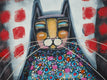 Original art for sale at UGallery.com | Gatto N.1 / 2025 by Sara Rodighiero | $1,325 | mixed media artwork | 23.4' h x 16.5' w | thumbnail 4