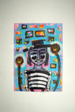 Original art for sale at UGallery.com | Godfather Death by Sara Rodighiero | $1,425 | mixed media artwork | 27.6' h x 19.7' w | thumbnail 3