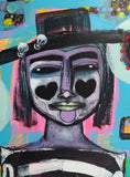Original art for sale at UGallery.com | Godfather Death by Sara Rodighiero | $1,425 | mixed media artwork | 27.6' h x 19.7' w | thumbnail 4
