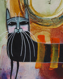 Original art for sale at UGallery.com | Goodnight - Good Fight No. 2 by Sara Rodighiero | $450 | mixed media artwork | 9.4' h x 6.7' w | thumbnail 4