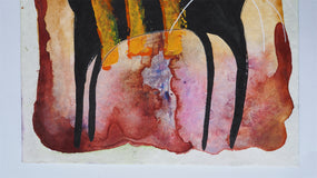 Original art for sale at UGallery.com | Goodnight - Good Fight No. 1 by Sara Rodighiero | $450 | mixed media artwork | 9.4' h x 6.7' w | thumbnail 2