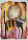 Original art for sale at UGallery.com | Goodnight - Good Fight No. 1 by Sara Rodighiero | $450 | mixed media artwork | 9.4' h x 6.7' w | thumbnail 1