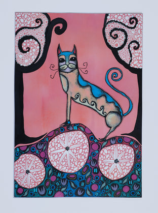Happy Spring Cat by Sara Rodighiero |  Context View of Artwork 