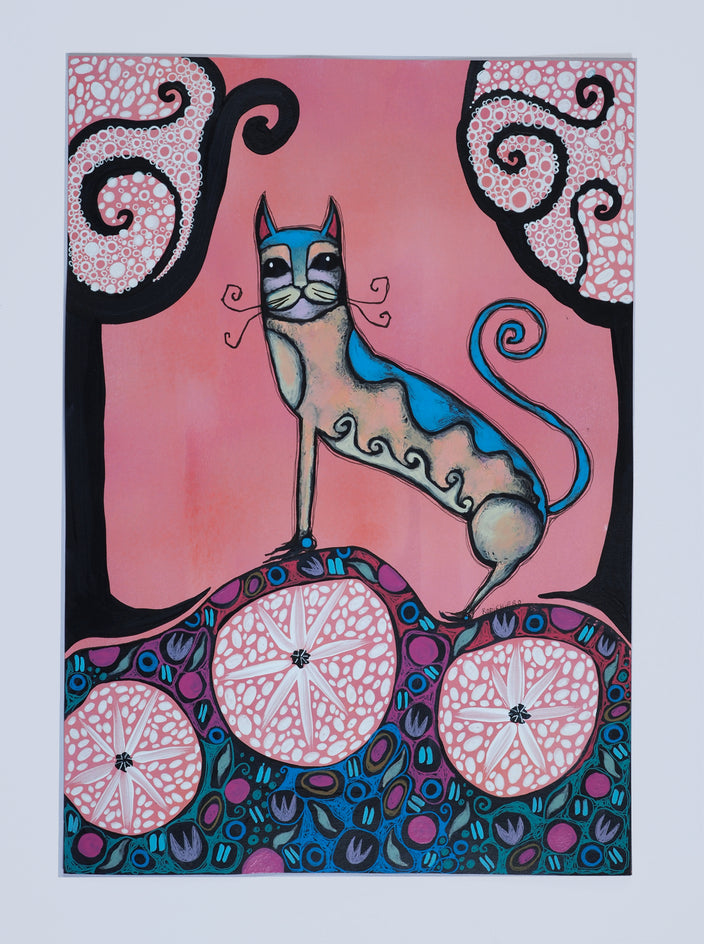 Happy Spring Cat by Sara Rodighiero |  Context View of Artwork 