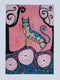 Original art for sale at UGallery.com | Happy Spring Cat by Sara Rodighiero | $675 | mixed media artwork | 11.7' h x 8.3' w | thumbnail 3