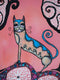 Original art for sale at UGallery.com | Happy Spring Cat by Sara Rodighiero | $675 | mixed media artwork | 11.7' h x 8.3' w | thumbnail 4