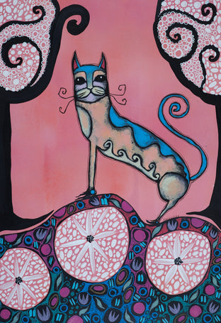 Happy Spring Cat by Sara Rodighiero |  Artwork Main Image 