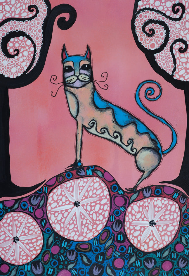 Happy Spring Cat by Sara Rodighiero |  Artwork Main Image 