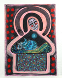 Original art for sale at UGallery.com | Hausfrau N.1 July '25 by Sara Rodighiero | $1,425 | mixed media artwork | 27.6' h x 19.7' w | thumbnail 3