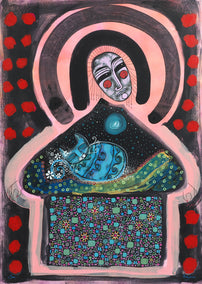 mixed media artwork by Sara Rodighiero titled Hausfrau N.1 July '25