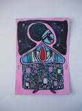 Original art for sale at UGallery.com | Hausfrau N.1 June ‘25 by Sara Rodighiero | $475 | mixed media artwork | 8.3' h x 5.8' w | thumbnail 3