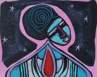 Original art for sale at UGallery.com | Hausfrau N.1 June ‘25 by Sara Rodighiero | $475 | mixed media artwork | 8.3' h x 5.8' w | thumbnail 4