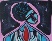 Original art for sale at UGallery.com | Hausfrau N.1 June ‘25 by Sara Rodighiero | $475 | mixed media artwork | 8.3' h x 5.8' w | thumbnail 4