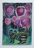 Original art for sale at UGallery.com | In a Field of Flowers by Sara Rodighiero | $450 | mixed media artwork | 9.4' h x 6.7' w | thumbnail 3
