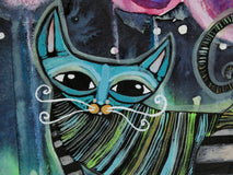 Original art for sale at UGallery.com | In a Field of Flowers by Sara Rodighiero | $450 | mixed media artwork | 9.4' h x 6.7' w | thumbnail 4