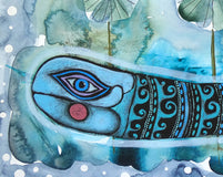 Original art for sale at UGallery.com | Lazy Sunday by Sara Rodighiero | $725 | mixed media artwork | 11.8' h x 15.8' w | thumbnail 4