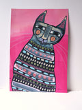 Original art for sale at UGallery.com | You Are My Spirit Cat by Sara Rodighiero | $550 | acrylic painting | 10.2' h x 7.1' w | thumbnail 3