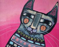 Original art for sale at UGallery.com | You Are My Spirit Cat by Sara Rodighiero | $550 | acrylic painting | 10.2' h x 7.1' w | thumbnail 4