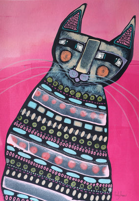 Original art for sale at UGallery.com | You Are My Spirit Cat by Sara Rodighiero | $550 | acrylic painting | 10.2' h x 7.1' w