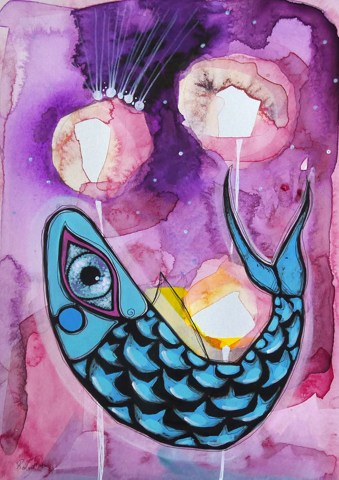 Purple Ocean Nights by Sara Rodighiero |  Artwork Main Image 